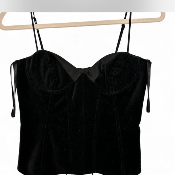BCBGMaxAzria Tops - BCBGMaxAzria Black Velvet Corset top.  High quality fabric made in Hong Kong